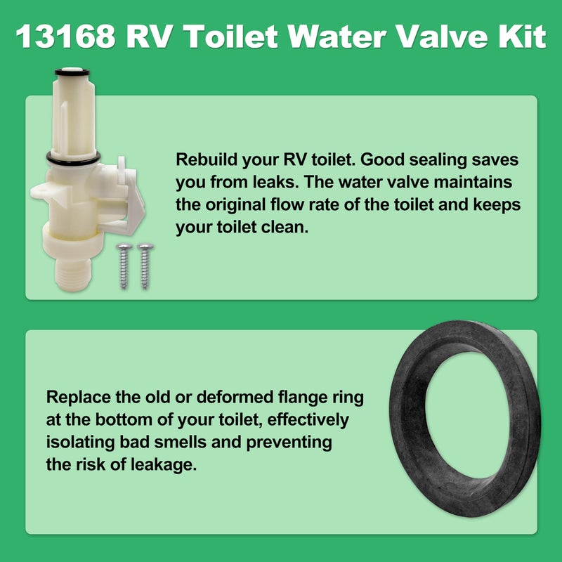 WEST ORGIN 13168 Upgraded RV Toilet Water Valve Kit, Compatible with Thetford Aqua Magic IV Toilets High and Low Models - Image 3